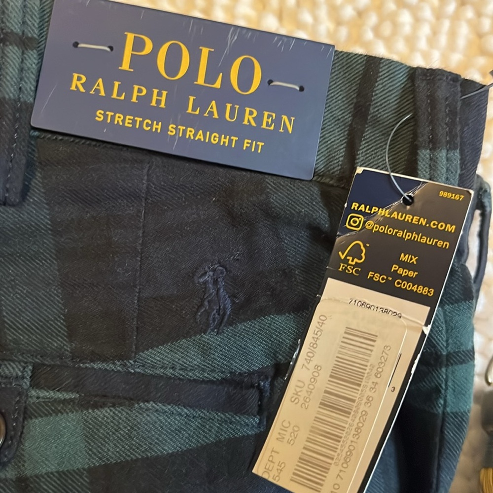 Polo by Ralph Lauren Men's Tartan Chinos - Black and Green - Picture 7 of 12